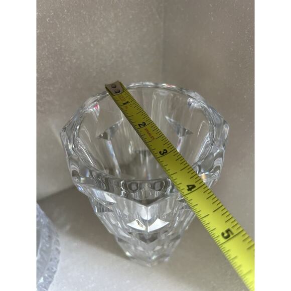 Orrefors Erika Lagerbielke EL 4809-22 8” Crystal Geometric Vase Vintage Sparkles - Picture 5 of 10